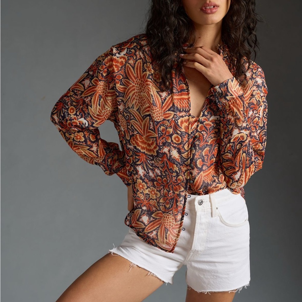 The Tavi Button Down Blouse by Pilcro